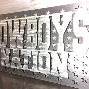 18" x 9 " Dallas Cowboys Steel Sign